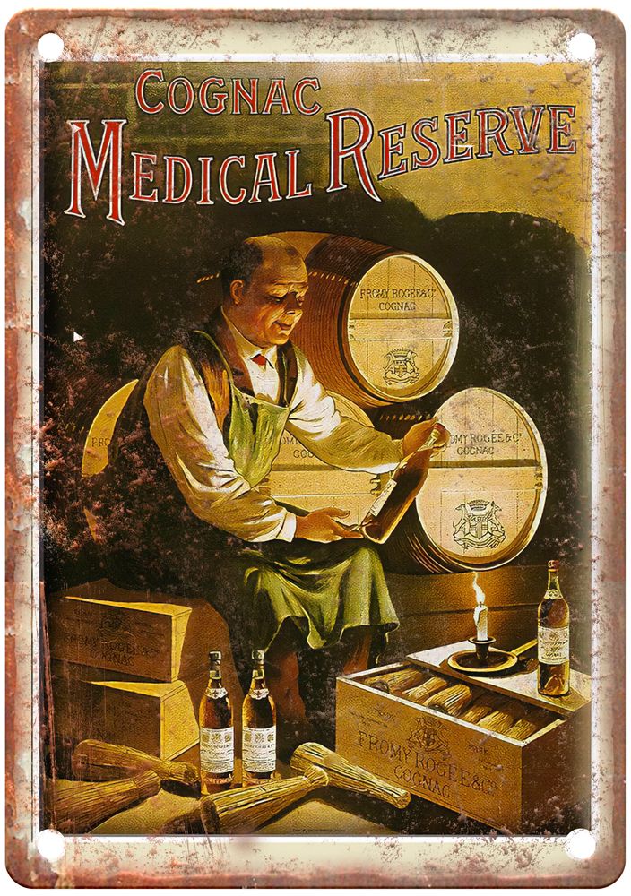 Cognac Medical Reserve Vintage Liquor Poster Reproduction Metal Sign