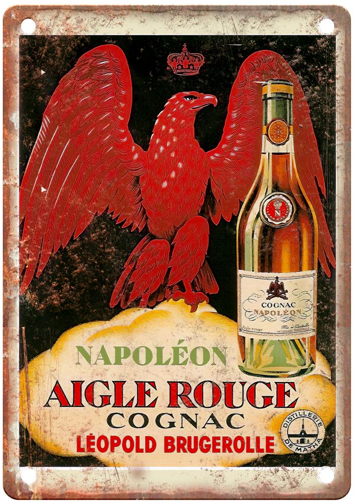 Cognac Napoléon Aigle Rouge Vintage Liquor Poster Reproduction Metal Sign