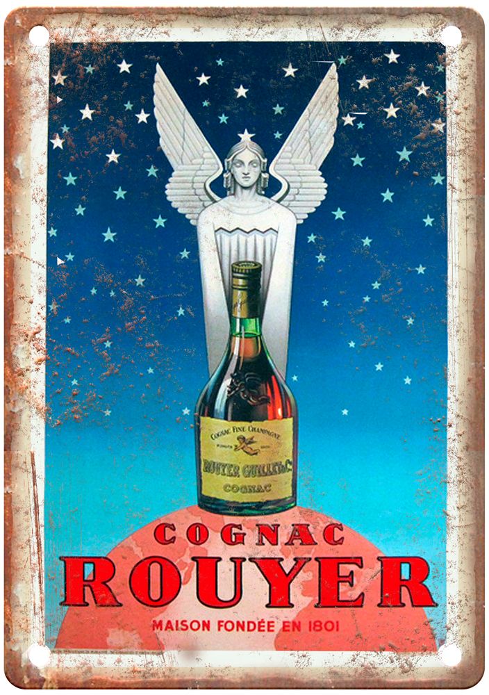 Cognac Rouyer, 1945 Vintage Liquor Poster Retro Look Sign