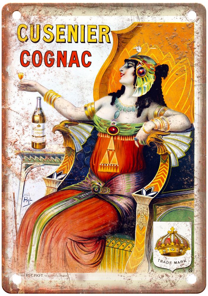 Cusenier Cognac, 1898 Vintage Liquor Poster Reproduction Metal Sign