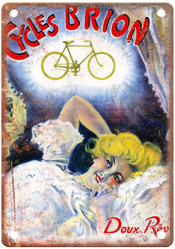 Cycles Brion, Doux Rêve!!, 1897 Vintage Liquor Poster Reproduction Sign