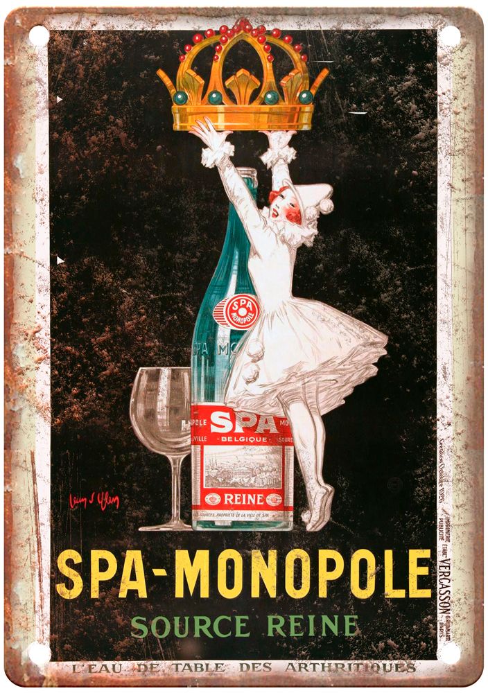 L'Eau de Table des Arthritiques Vintage Liquor Poster Sign