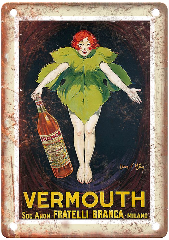 d'YLEN, Jean Vermouth Fratelli Branca, 1922 Liquor Poster Retro Look Sign