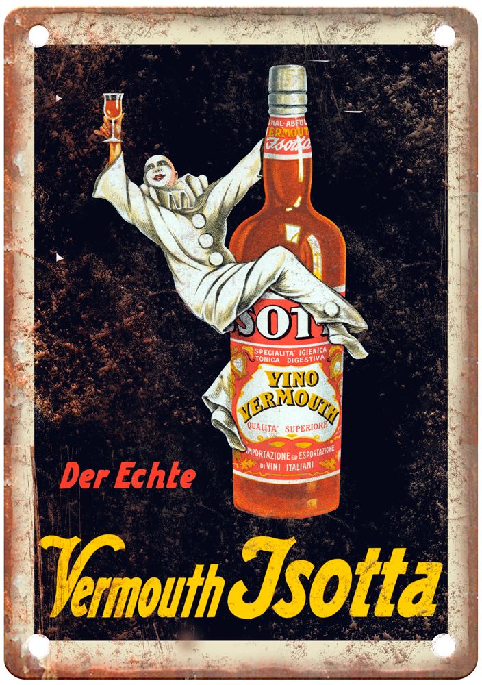 Der echte Vermouth Isotta Vintage Liquor Poster Reproduction Metal Sign