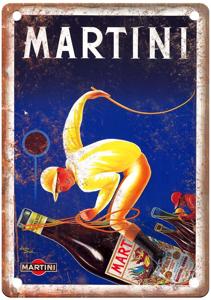 DROIT, Jean Martini [Jockeys] Vintage Liquor Poster Reproduction Metal Sign