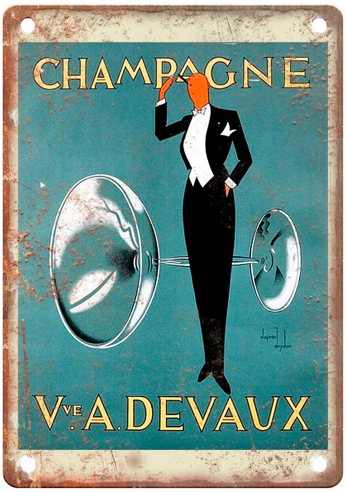 DRYDEN, Helen 🇺🇸 Champagne Devaux, c 1930s Liquor Poster Retro Look Sign