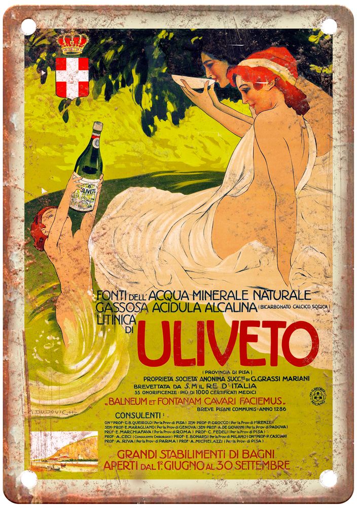 Uliveto Vintage Liquor Poster Retro Look Reproduction Metal Sign