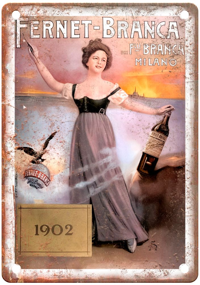 Fernet-Branca dei Flli Branca, Milano, 1902 Liquor Poster Retro Look Sign