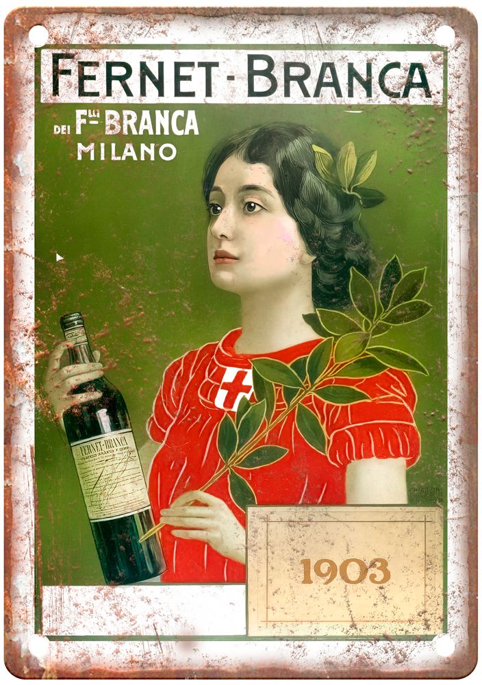 Fernet-Branca dei Flli Branca, Milano, 1903 Liquor Poster Retro Look Sign