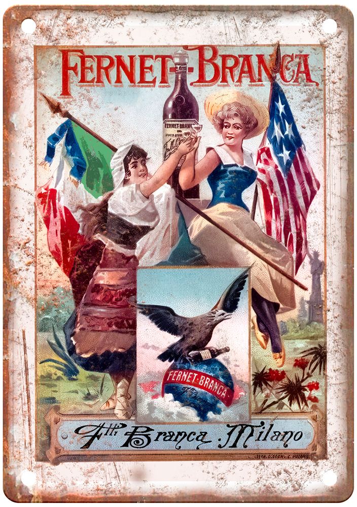 Fernet-Branca, Flli Branca, Milano Vintage Liquor Poster Reproduction Sign