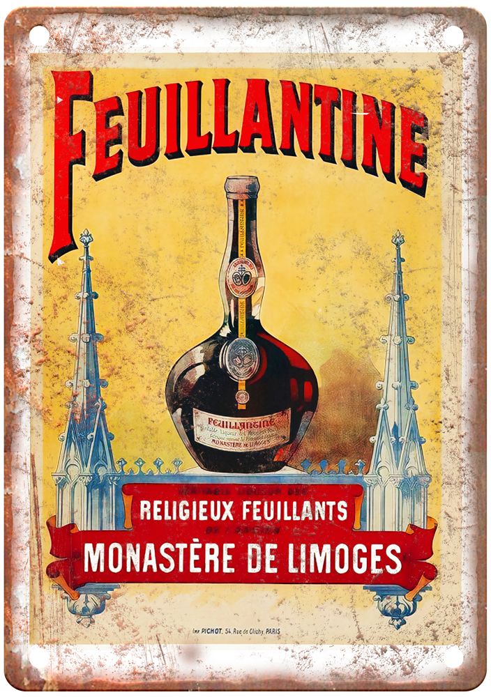 Véritable Liqueur des Religieux Feuillants  Vintage Liquor Poster Sign