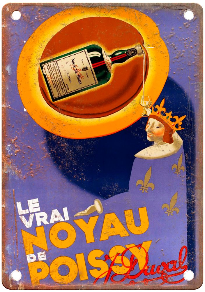 FEULLIE, R Le vrai Noyau de Poissy, J Duval, Liquor Poster Retro Look Sign