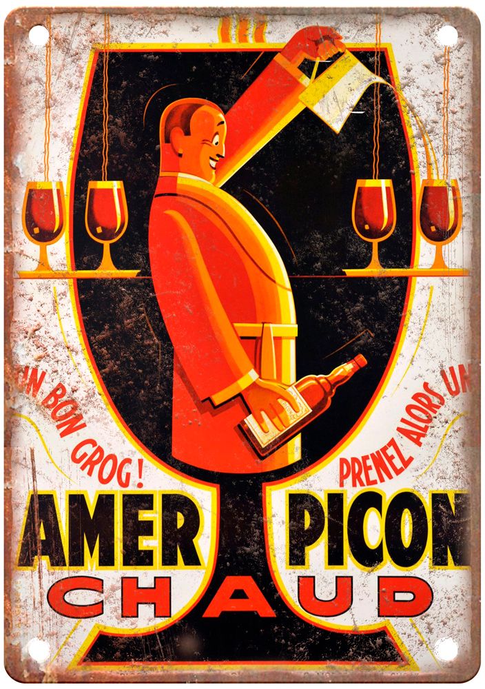 prenez alors un Vintage Liquor Poster Retro Look Reproduction Metal Sign