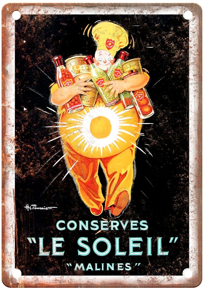 FOURNIER, Henry Conserves Le Soleil, Malines Liquor Poster Retro Look Sign