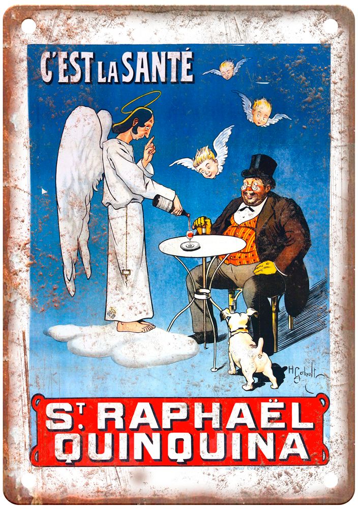 St Raphaël Quinquina Vintage Liquor Poster Reproduction Metal Sign