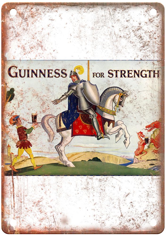 GILROY, John Beer for Strength [knight] Liquor Poster Retro Look Sign