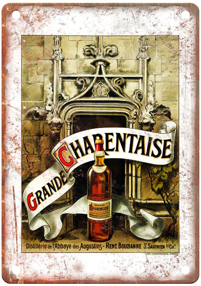 Distillerie de l'Abbaye des Augustins Vintage Liquor Poster Sign