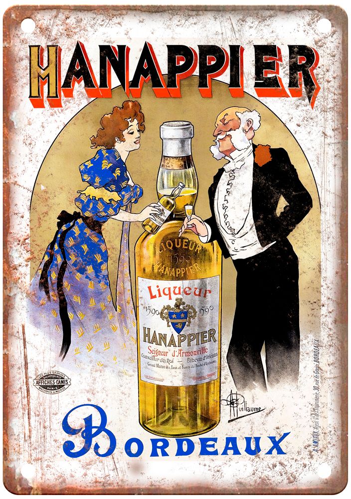 1895 Vintage Liquor Poster Retro Look Reproduction Metal Sign