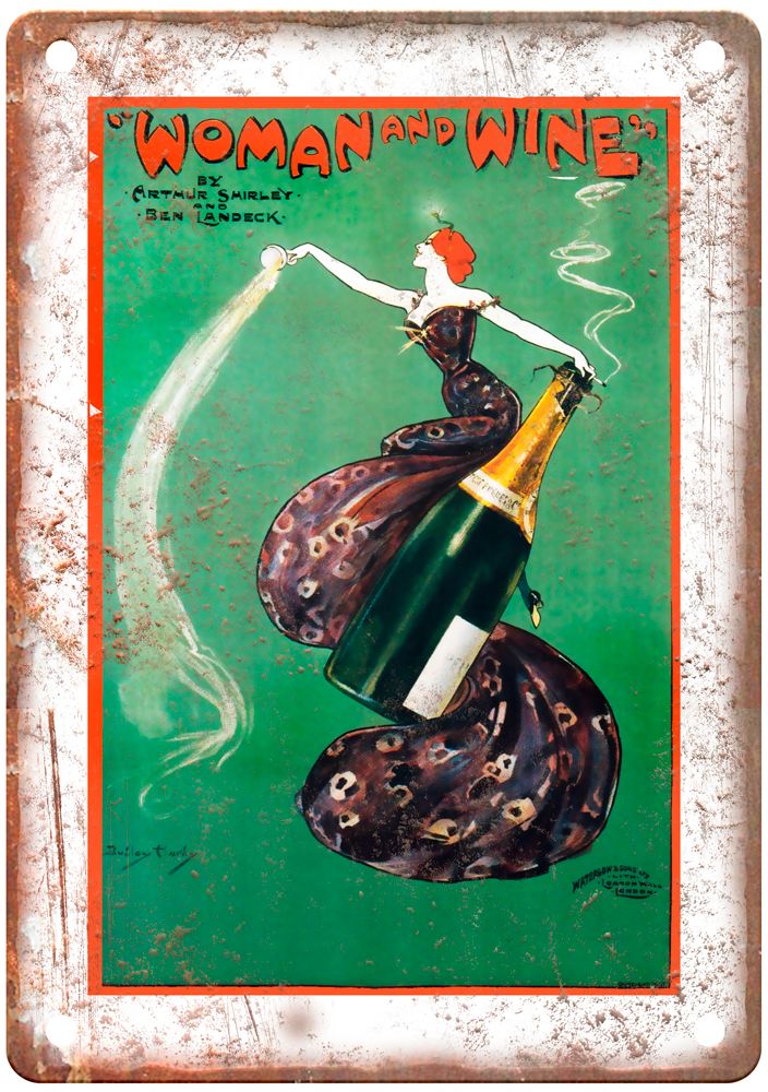 Dudley Woman and Wine by Arthur Shirley and Ben Vintage Liquor Poster Sign