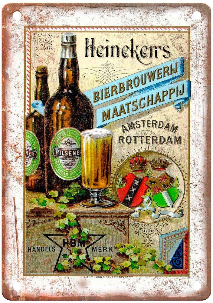 Rotterdam Vintage Liquor Poster Retro Look Reproduction Metal Sign