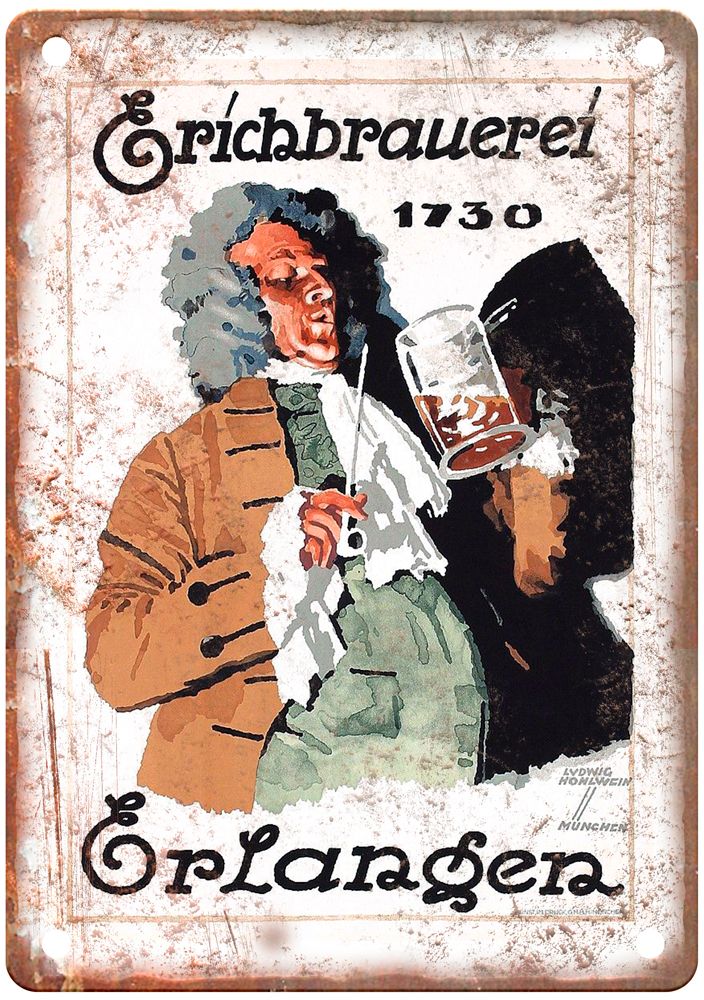 HOHLWEIN, Ludwig Erichbrauerei 1730, Erlangen Liquor Poster Retro Look Sign