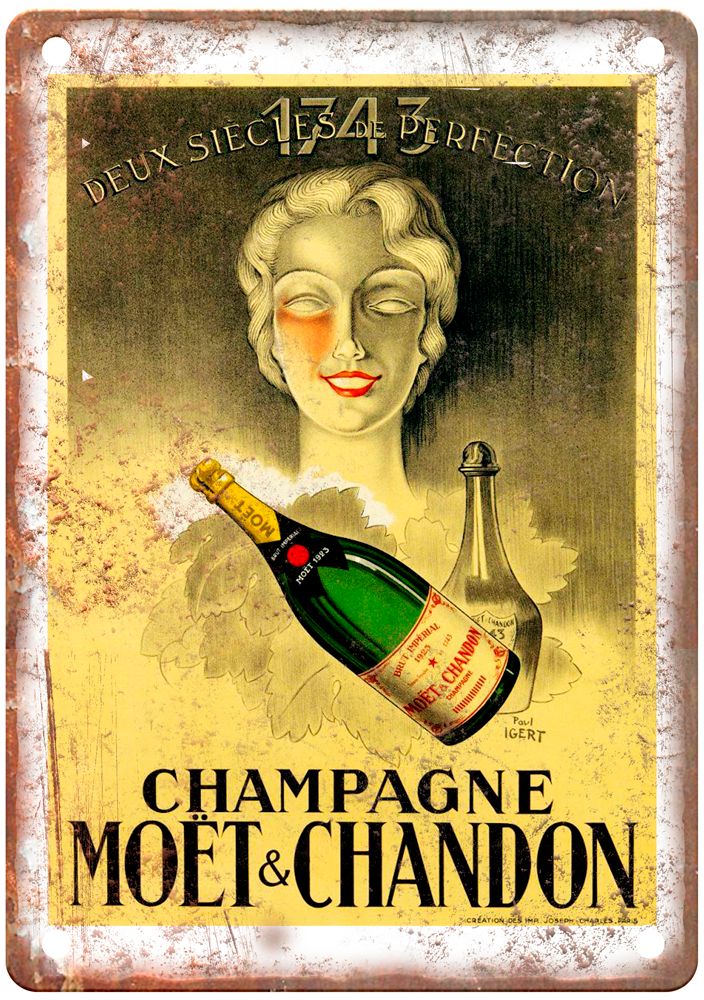 Deux Siècles de Vintage Liquor Poster Retro Look Reproduction Metal Sign