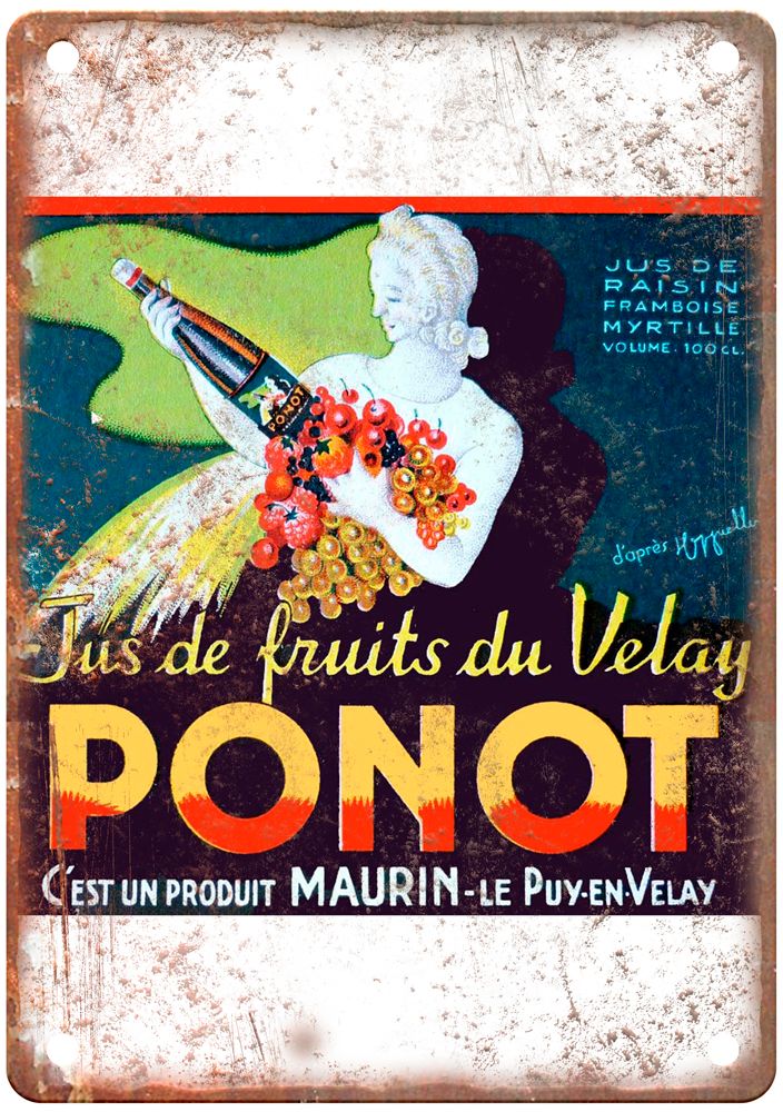 In the style of Cappiello Jus de Fruits du Liquor Poster Retro Look Sign