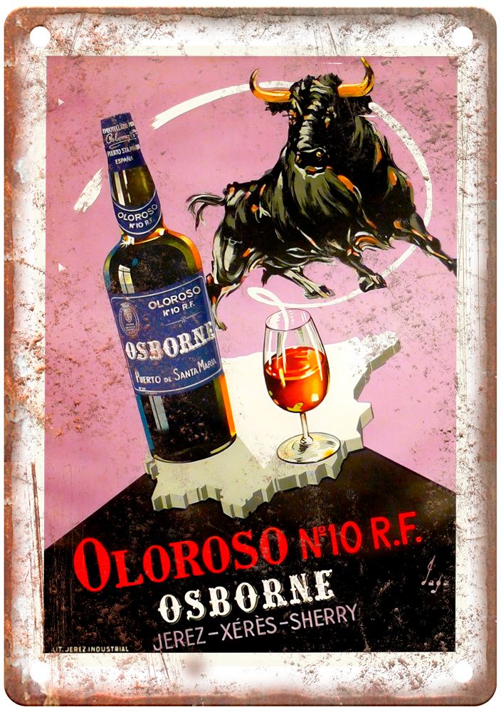 Osborne Jerez-Xérès-Sherry Vintage Liquor Poster Reproduction Metal Sign