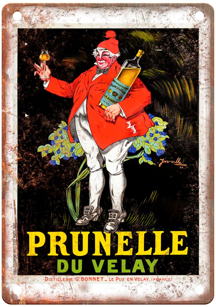 JARVILLE Prunelle du Vélay, 1922 Vintage Liquor Poster Reproduction Sign