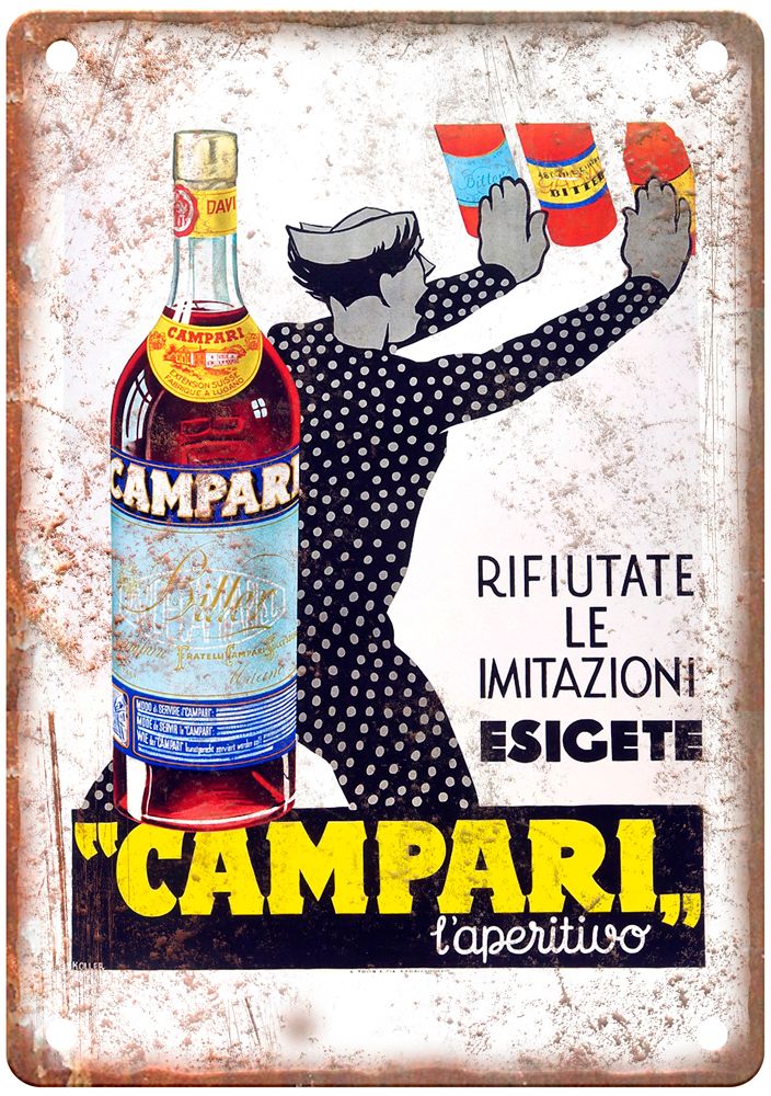 KOLLER Rifiutate le Imitazioni Esigete Campari Vintage Liquor Poster Sign