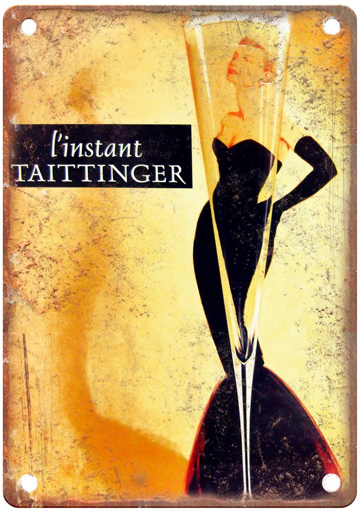 L'Instant Taittinger Vintage Liquor Poster Reproduction Metal Sign