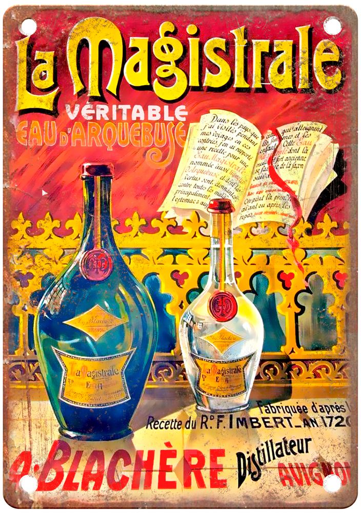 Avignon Vintage Liquor Poster Retro Look Reproduction Metal Sign