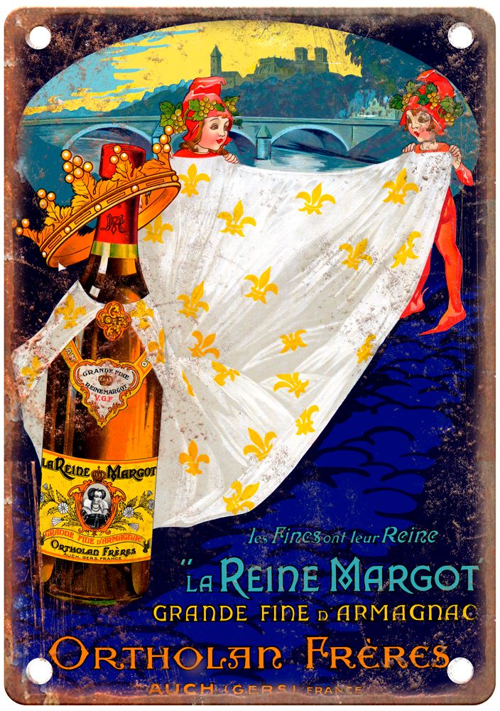 France Vintage Liquor Poster Retro Look Reproduction Metal Sign