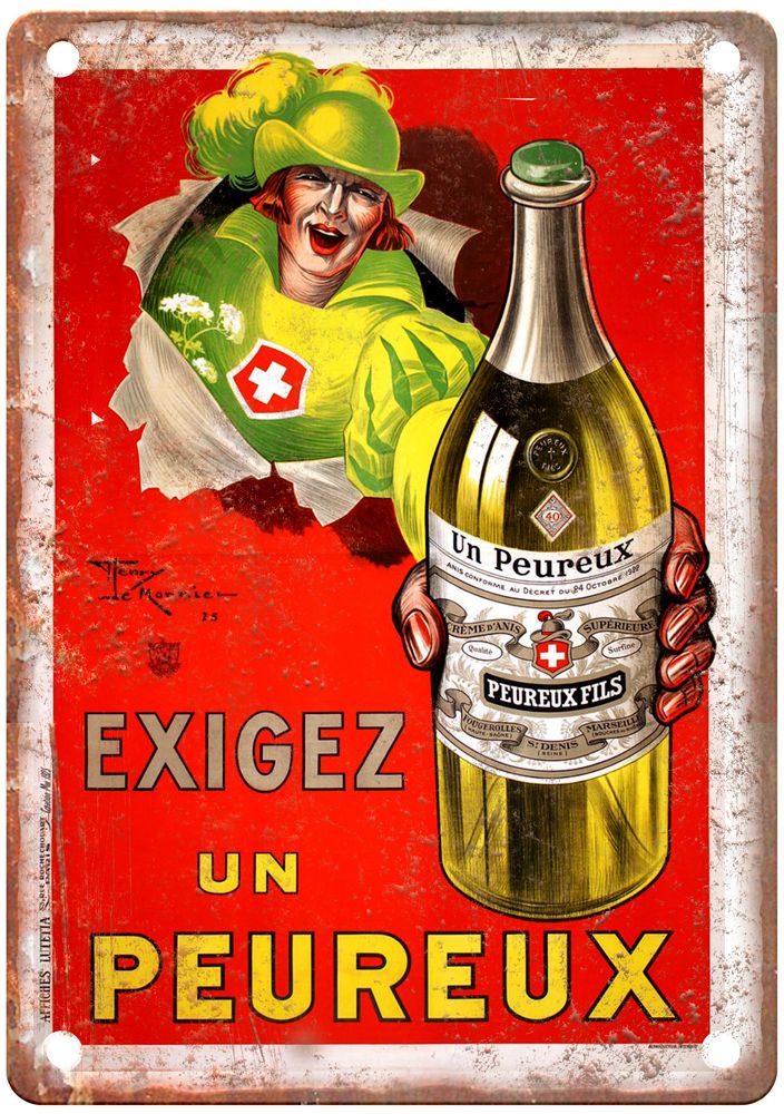 Le MONNIER, Henri Exigez un Peureux, 1925 Liquor Poster Retro Look Sign