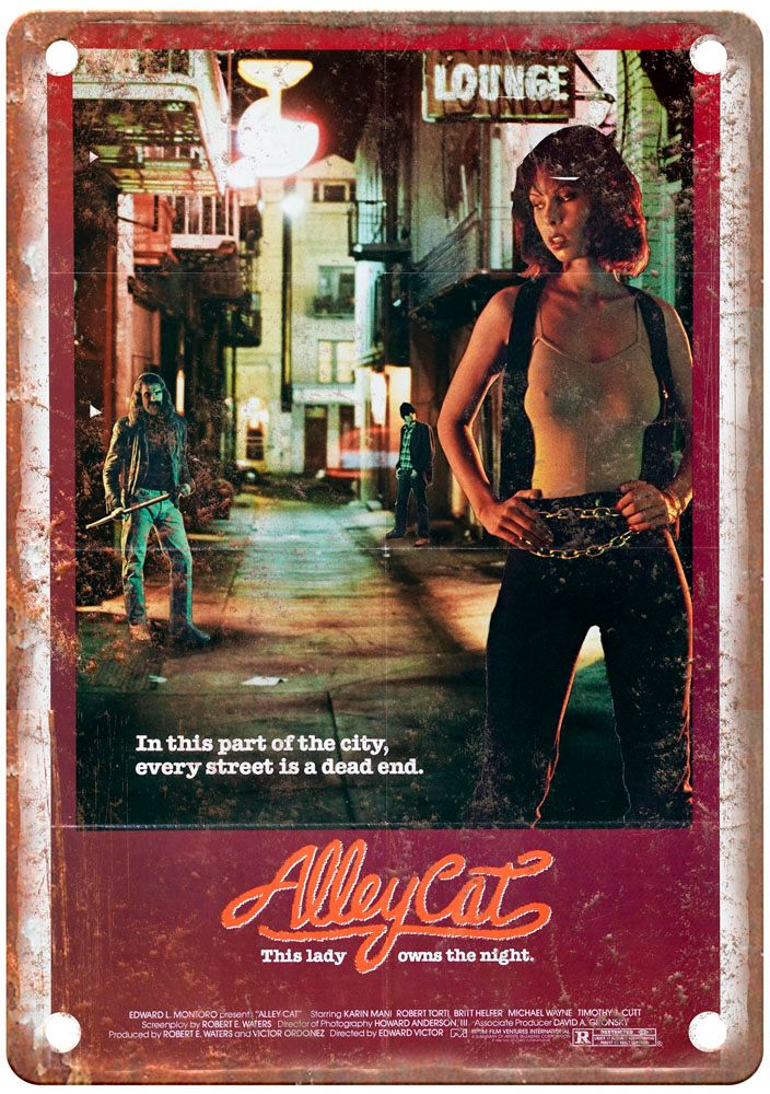 Alley Cat Vintage Movie Poster Old Retro Look Metal Sign