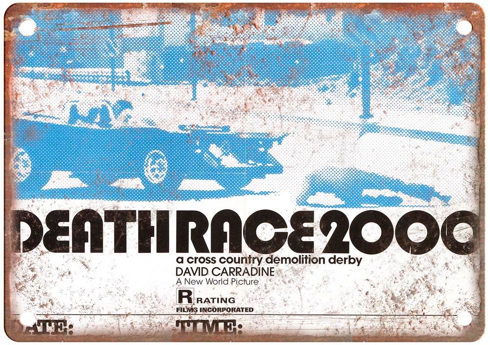 Death Race 2000 Vintage Movie Poster Old Retro Look Metal Sign