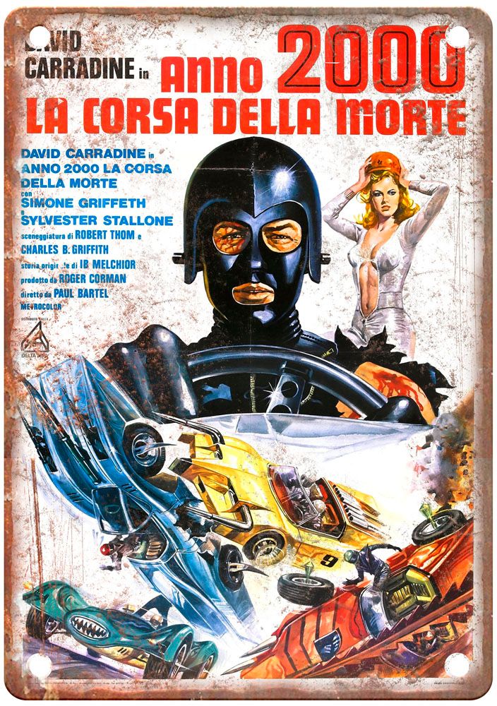 Death Race 2000 Vintage Movie Poster Old Retro Look Metal Sign