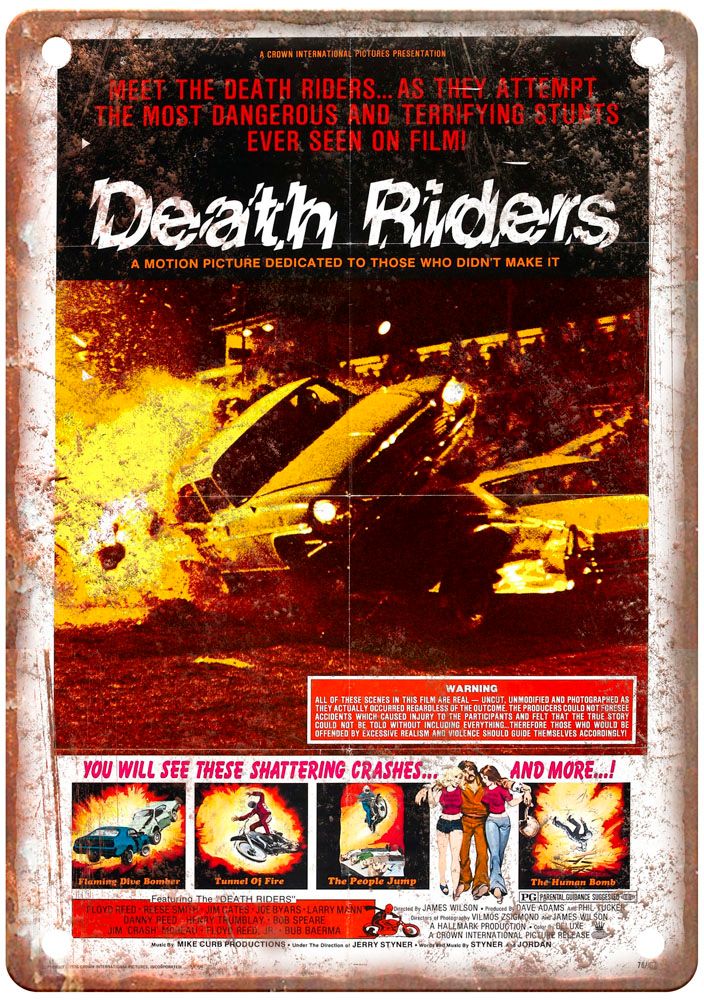 Death Riders Vintage Movie Poster Old Retro Look Metal Sign