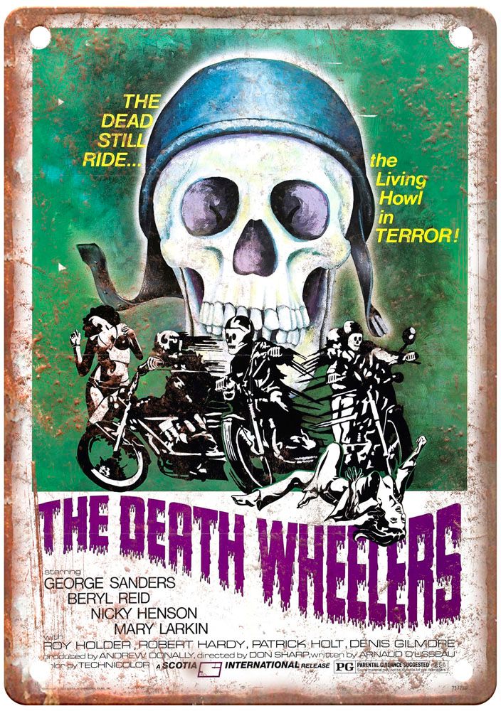 Death Wheelers Vintage Movie Poster Old Retro Look Metal Sign