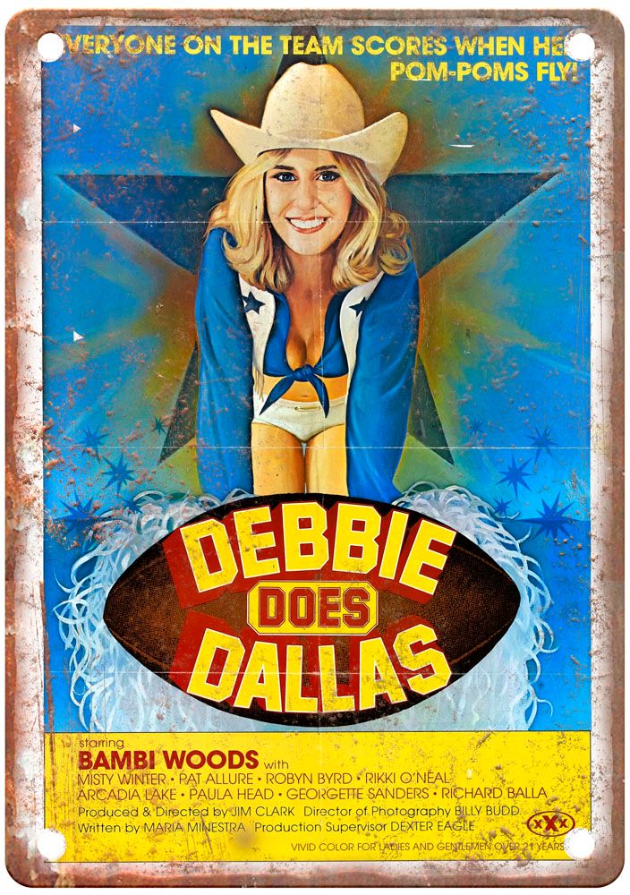 Debbie Does Dallas Vintage Movie Poster Old Retro Look Metal Sign