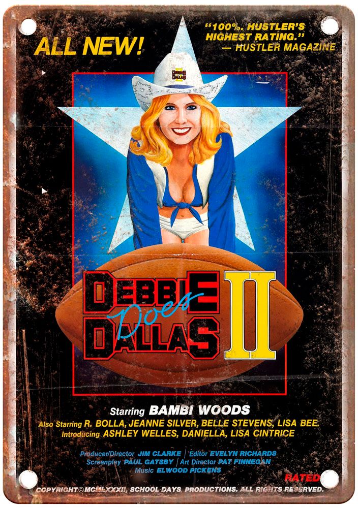 Debbie Does Dallas 2 Vintage Movie Poster Old Retro Look Metal Sign