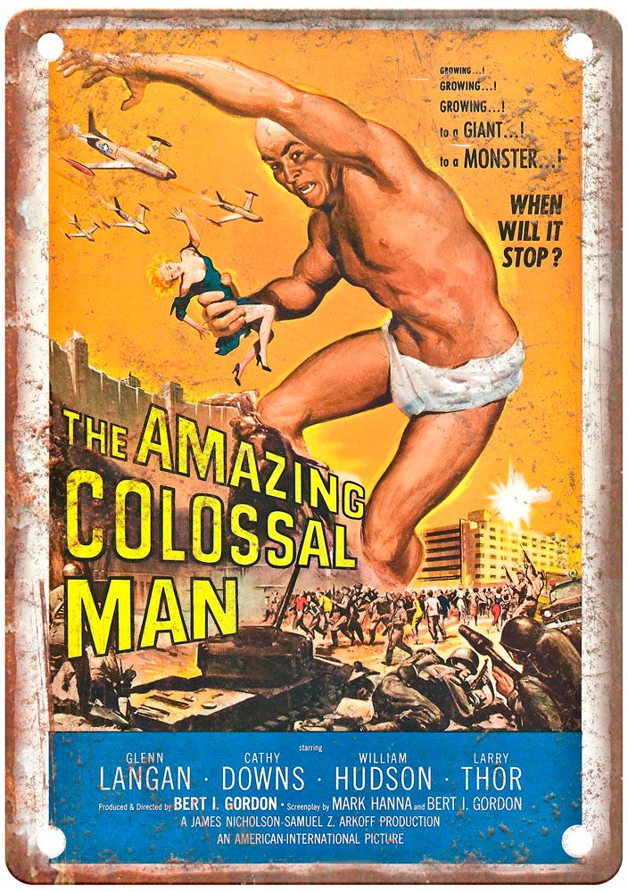 Amazing Colossal Man Vintage Movie Poster Old Retro Look Metal Sign