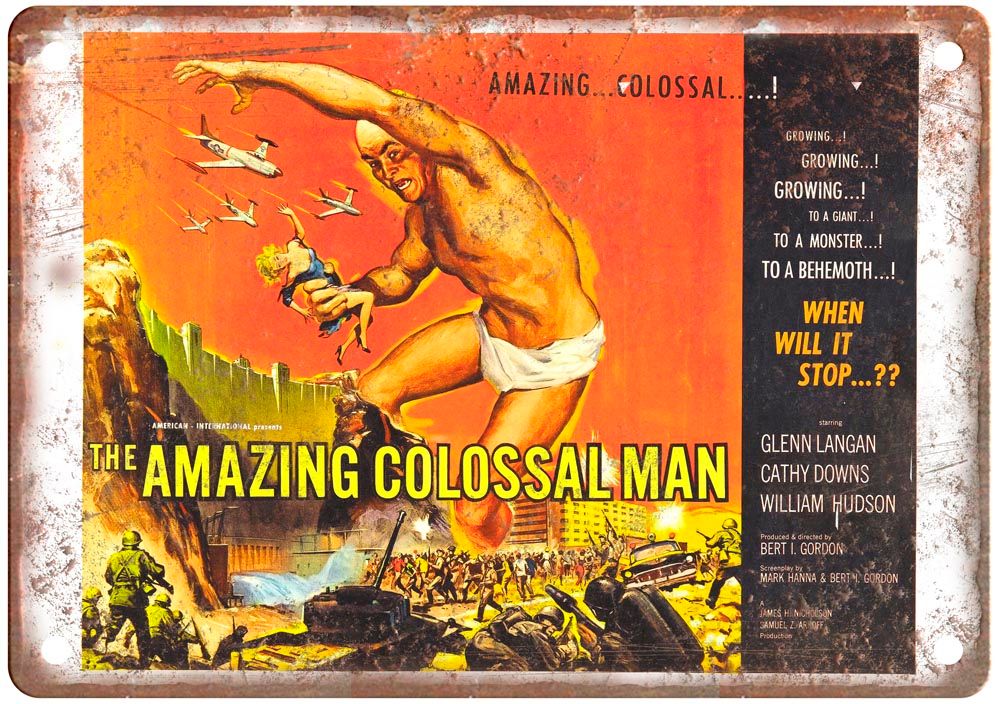 Amazing Colossal Man Vintage Movie Poster Old Retro Look Metal Sign