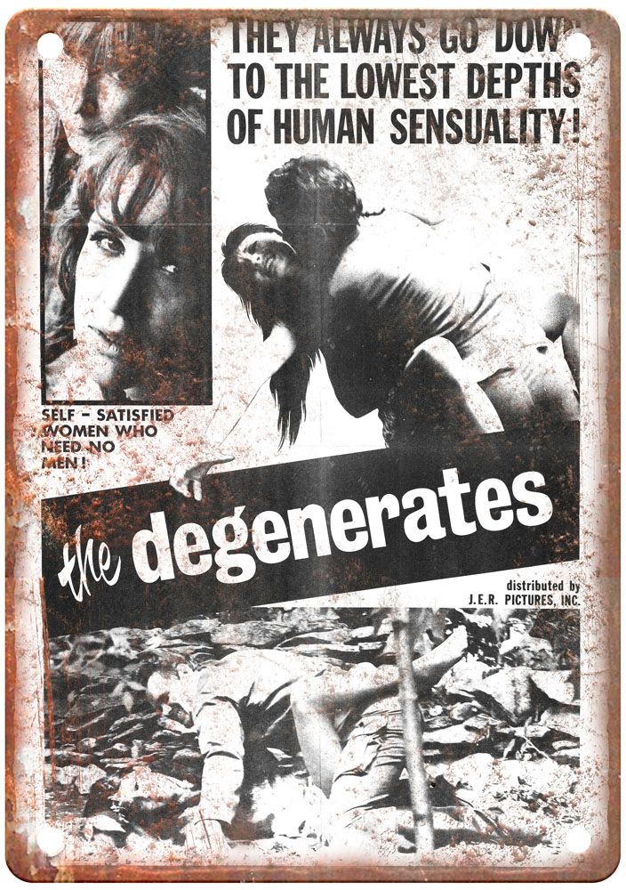 Degenerates 1967 Vintage Movie Poster Old Retro Look Metal Sign