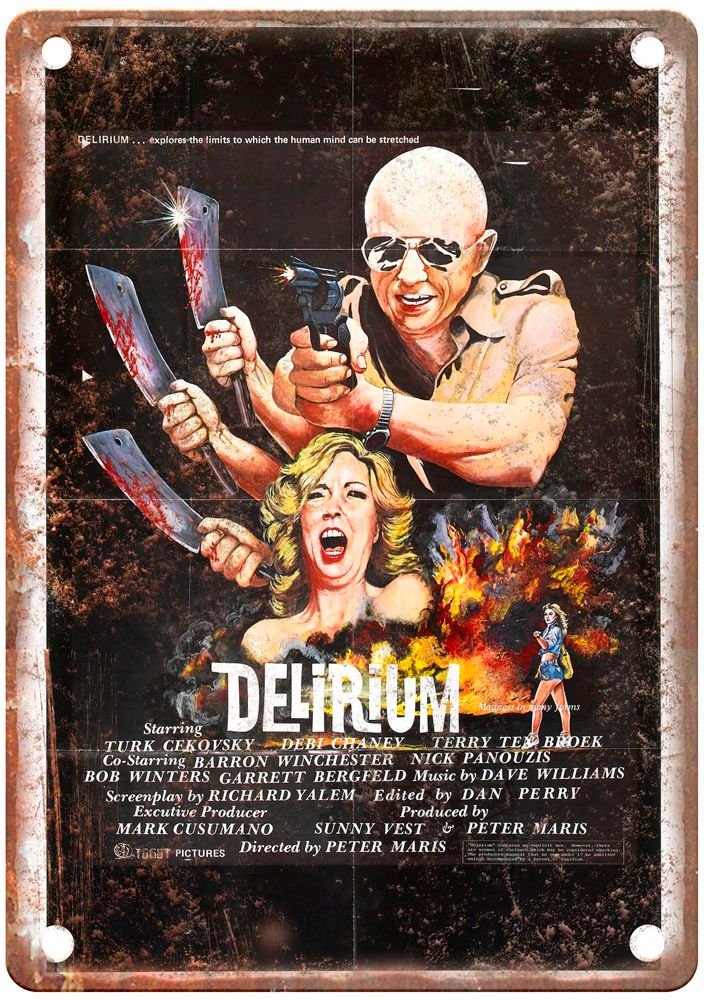 Delirium Vintage Movie Poster Old Retro Look Metal Sign