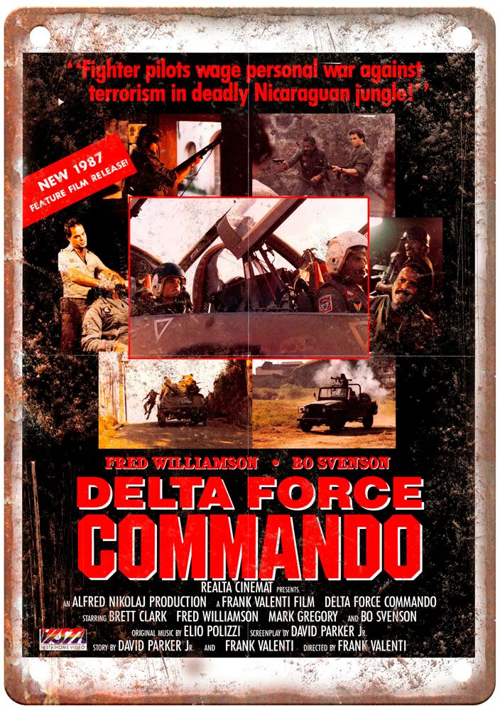 Delta Force Commando Vintage Movie Poster Old Retro Look Metal Sign