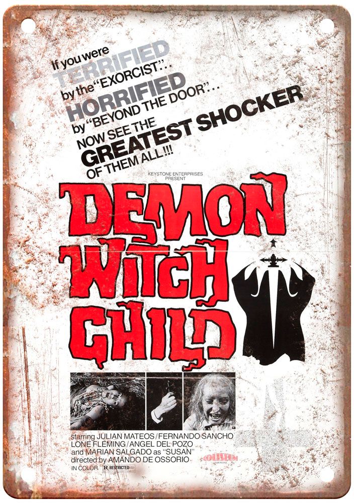 Demon Witch Child Vintage Movie Poster Old Retro Look Metal Sign