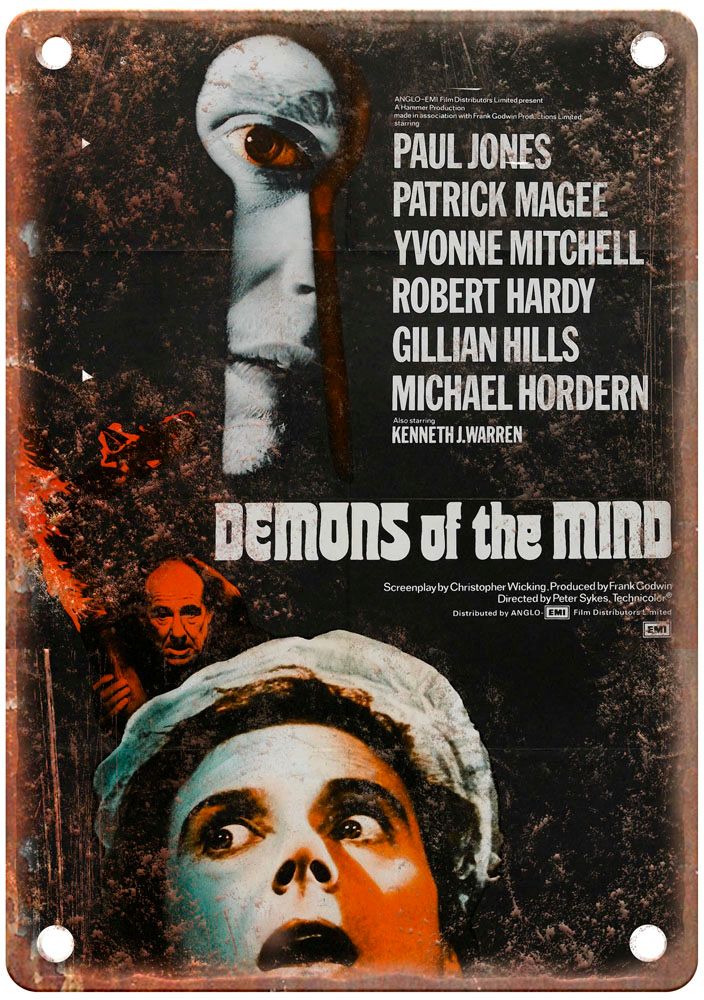 Demons Of The Mind Vintage Movie Poster Old Retro Look Metal Sign