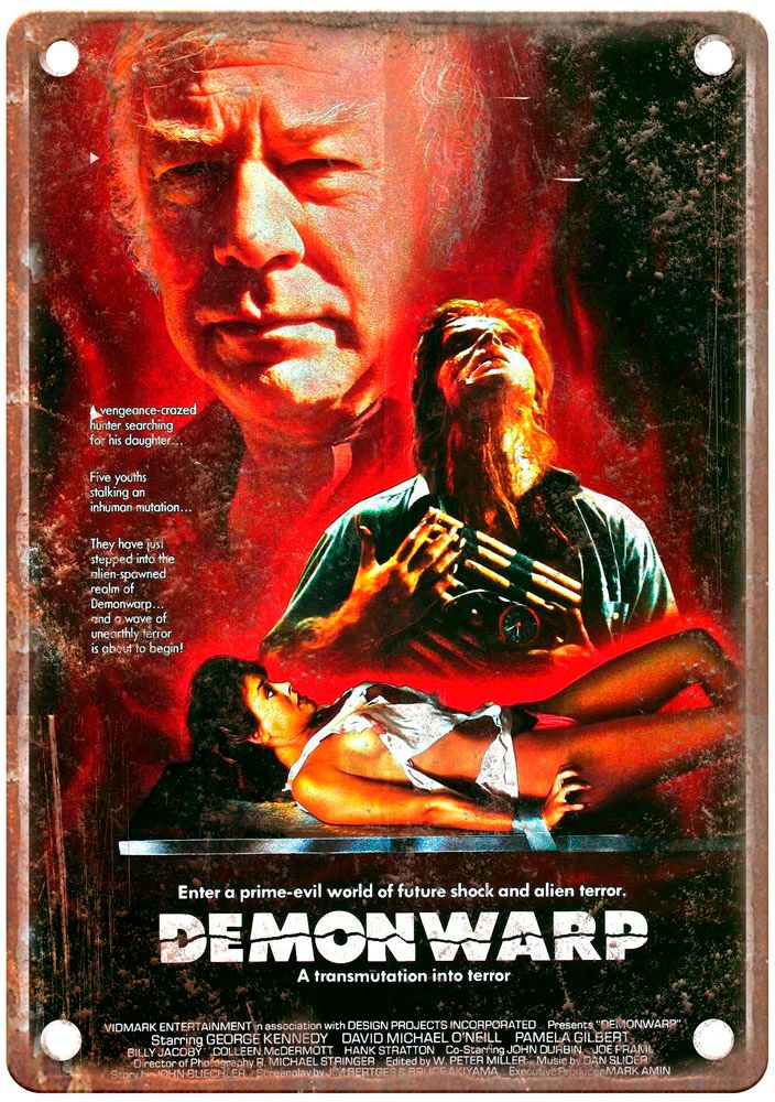 Demonwarp Vintage Movie Poster Old Retro Look Metal Sign