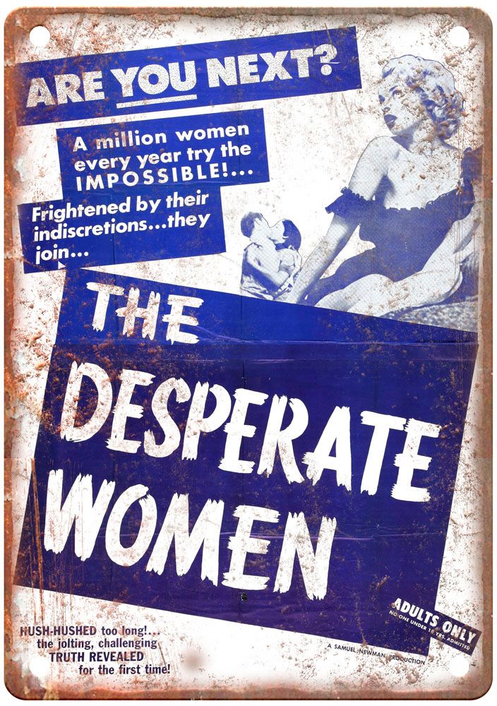 Desperate Women 1954 Vintage Movie Poster Old Retro Look Metal Sign